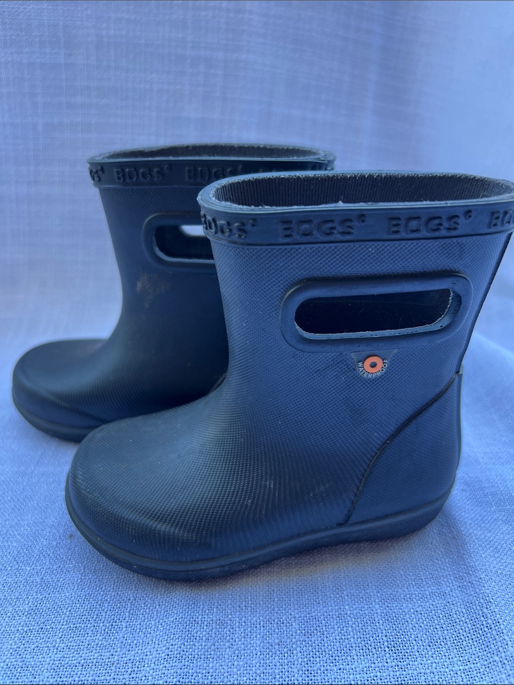 Bogs Kids Black Pull-On Waterproof Rain Boots with Built-In Handles Toddler Size - Picture 4 of 6